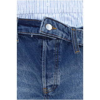 Blue Cotton Bermuda Shorts