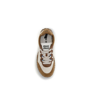 Beige Polyamide Athletic Sneakers