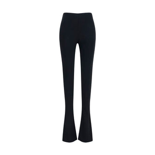 Black Viscose Flared Pants
