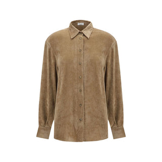 Beige Viscose Dress Shirt