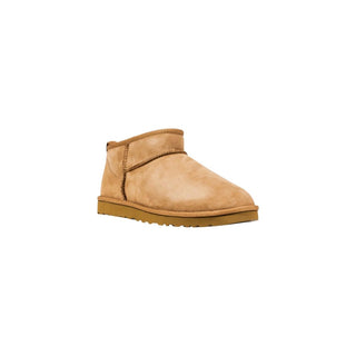 Beige Leather Ankle Boots