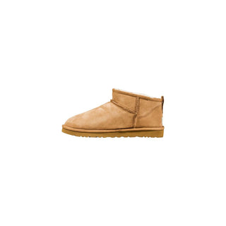 Beige Leather Ankle Boots