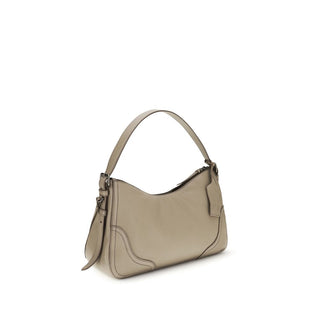 Bolso de Hombro Gris de Cuero de Ternero Bos Taurus  