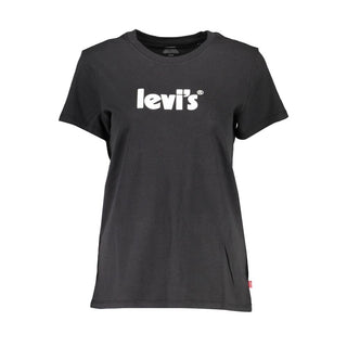 Schwarzes Baumwoll-T-Shirt für Damen