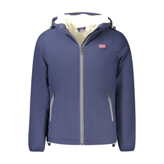 Chaqueta azul de poliéster para hombre