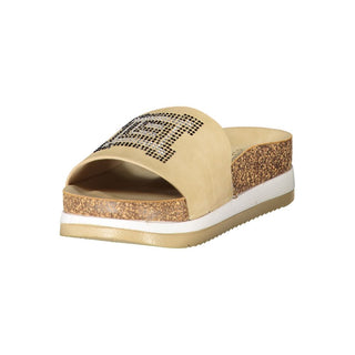 Beige Polyurethane Women's Slipper