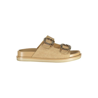 Beige Polyurethane Women's Slipper