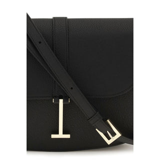 Bolso de hombro Bos Taurus de piel de becerro negra