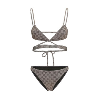Beige Polyester Bikini