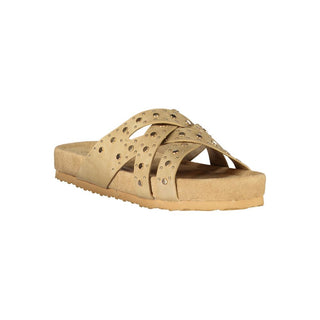 Beige Polyurethane Womens Sandal