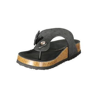 Black Polyurethane Women's Sandal