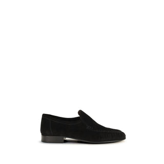 Black Suede Leather Slip-On Loafers