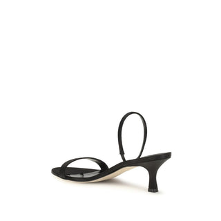 Black Calf Leather Bos Taurus Strap-On Sandals