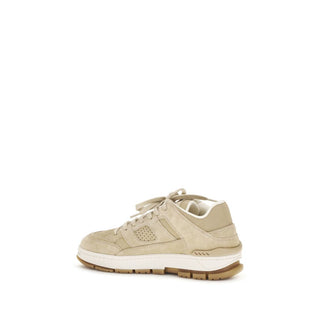 Beige Calf Leather Bos Taurus Athletic Sneakers