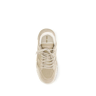 Beige Calf Leather Bos Taurus Athletic Sneakers