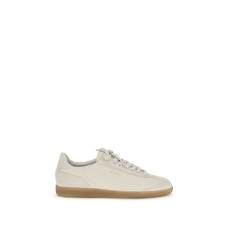 Beige Calf Leather Bos Taurus Low Top Sneakers