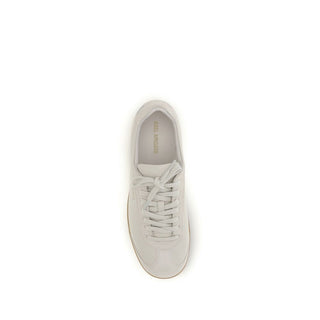 Beige Calf Leather Bos Taurus Low Top Sneakers