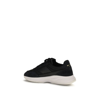 Black Polyester Athletic Sneakers