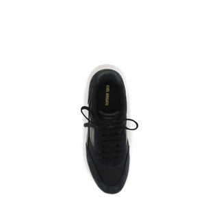 Black Polyester Athletic Sneakers