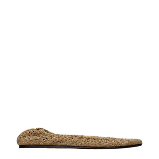 Gold Fabric Ballet Flats