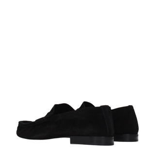 Black Leather Slip-On Loafers