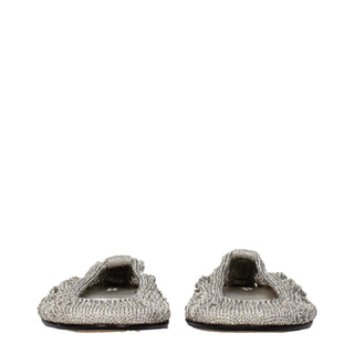 Gray Fabric Ballet Flats