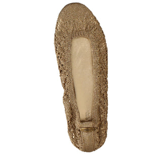 Gold Fabric Ballet Flats