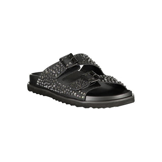 Black Polyurethane Women's Slipper