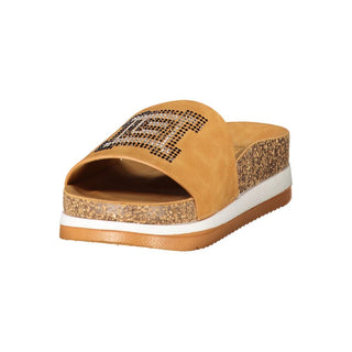 Zapatilla de poliuretano marrón para mujer