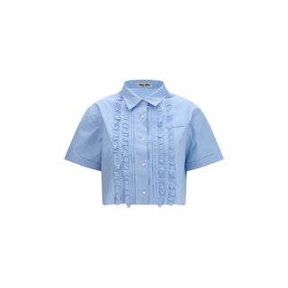 Blue Cotton Shortsleeve Shirt