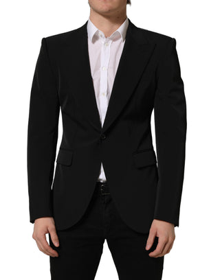 Black Single Breasted One Button Coat Blazer