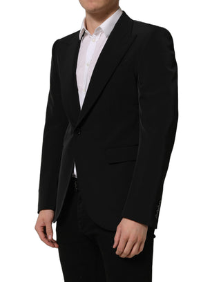 Black Single Breasted One Button Coat Blazer