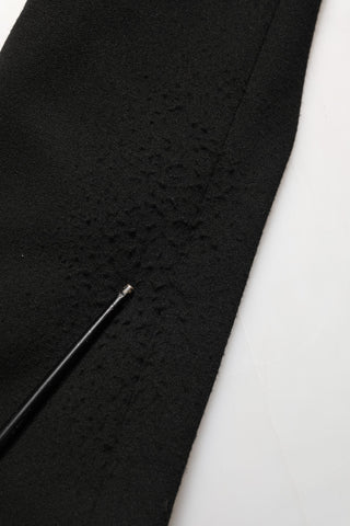 Black Logo Crest SingleBreasted Coat Blazer