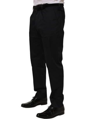 Pantalones de vestir de algodón negro con pierna cónica
