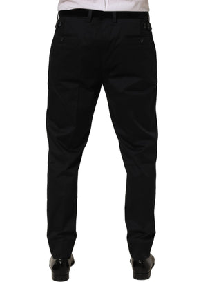 Pantalones de vestir de algodón negro con pierna cónica