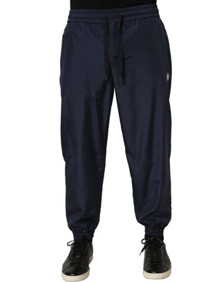 Dark Blue Polyester Jogger Sweatpants Pants