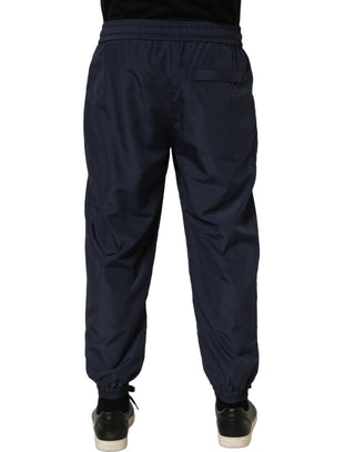 Dark Blue Polyester Jogger Sweatpants Pants