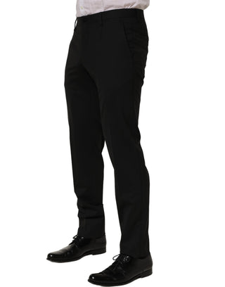 Black Wool Skinny Leg Dress Men Trouser Pants