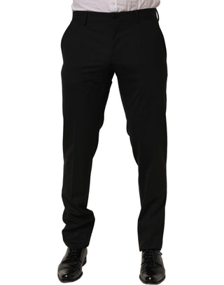 Black Wool Skinny Leg Dress Men Trouser Pants