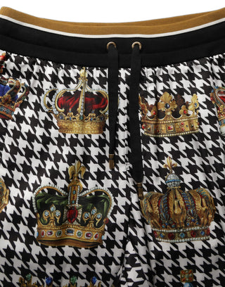Multicolor Houndstooth Crown Men Sweatpants Pants