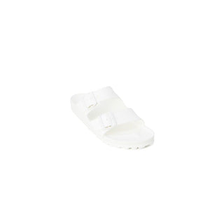White Plastic Flat Sandals
