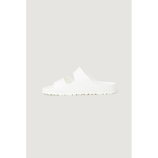White Plastic Flat Sandals