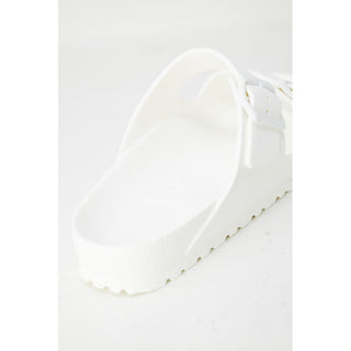 White Plastic Flat Sandals