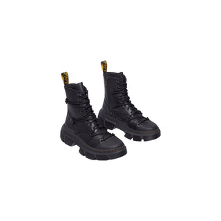 Black Leather Lace-Up Boots