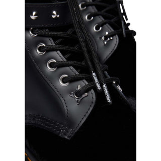 Black Leather Lace-Up Boots