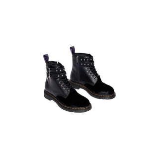 Black Leather Lace-Up Boots