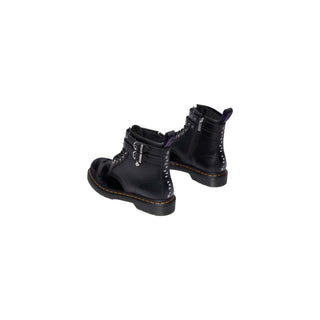 Black Leather Lace-Up Boots