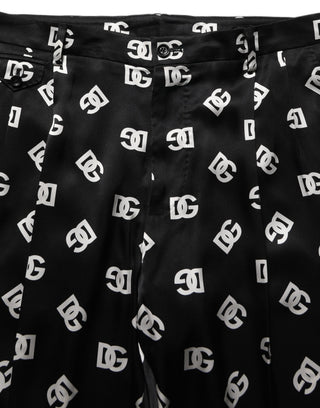 Black Silk Skinny Leg Dress Men Trouser Pants