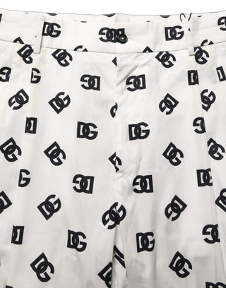 White Logo Skinny Leg Dress Men Trouser Pants