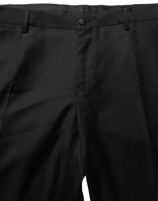 Black Wool Skinny Leg Dress Trouser Pants